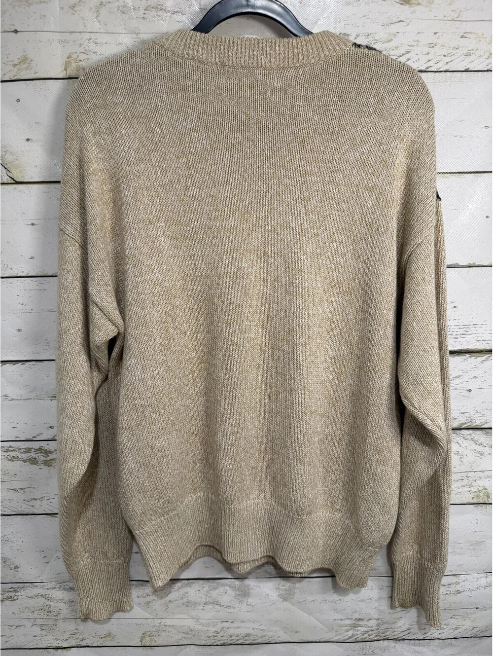 Orvis Vintage Cable Knit Sweater Mens Crewneck Brown Size Medium 100% Cotton